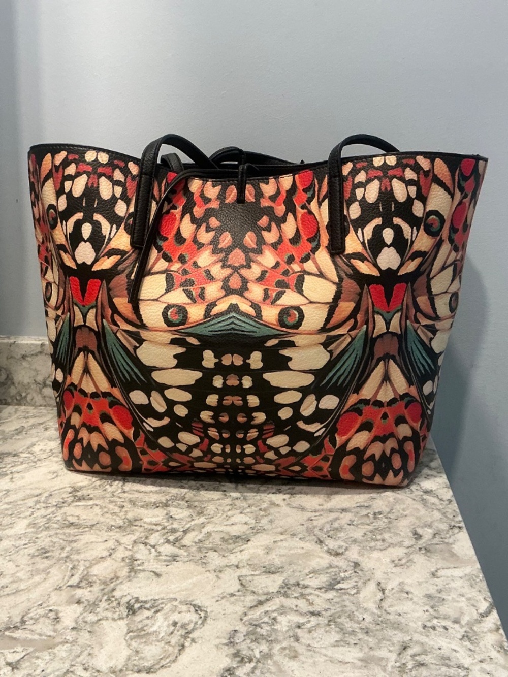 Desigual Python Snake Print Tote Bag Reversible - Picture 4 of 15